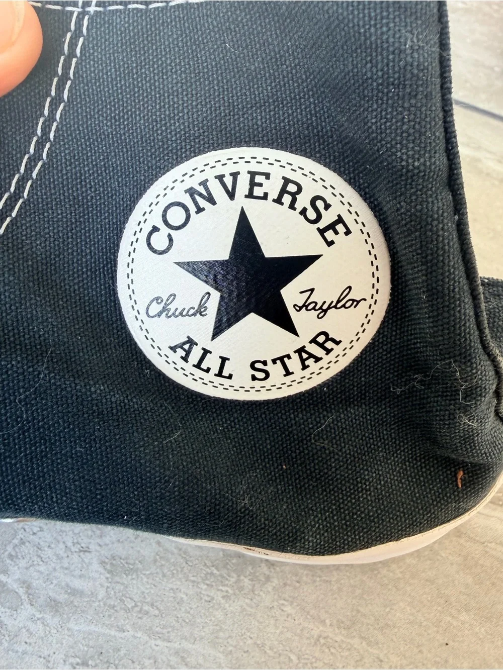 Converse Black High-Top Canvas Sneakers with White Sole and Laces
